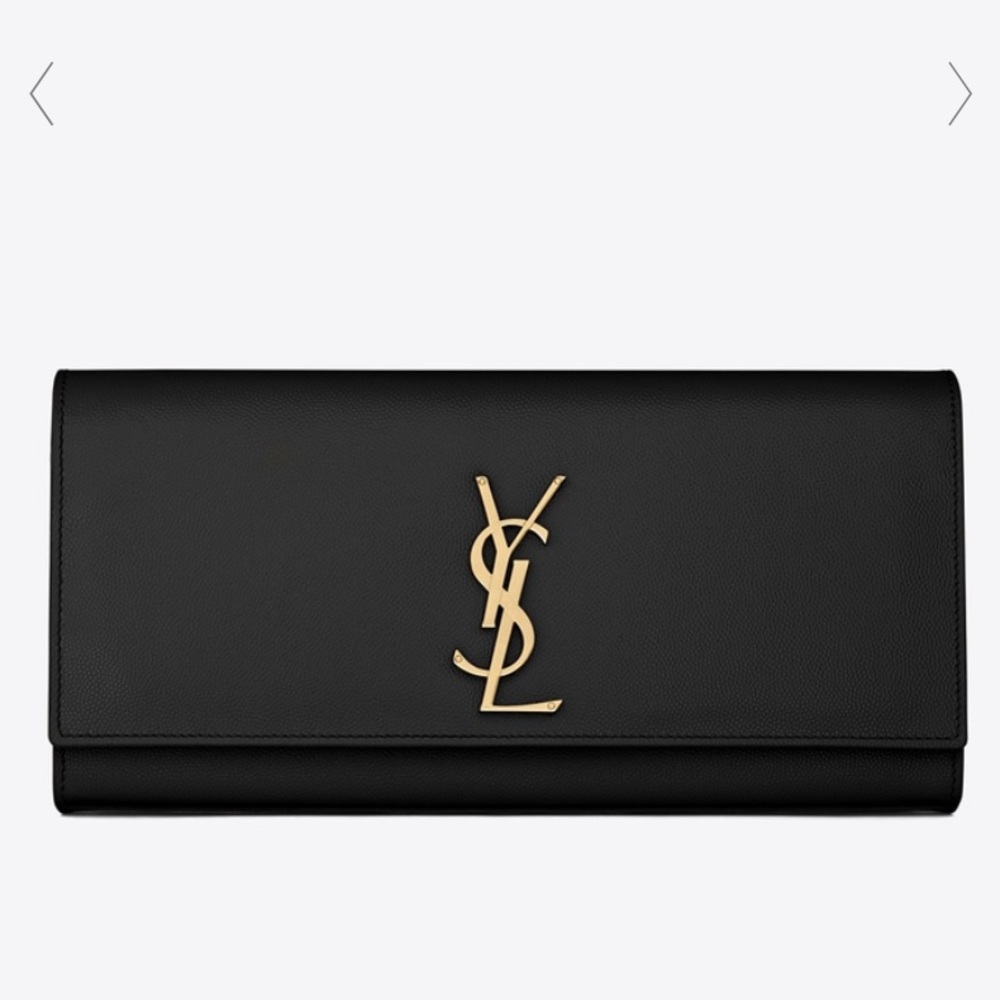 Yves Saint Laurent Textured Leather Clutch